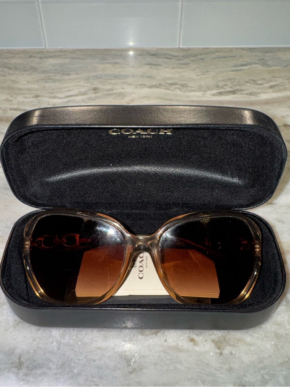 COACH Women's Oversized Brown Gradient Sunglasses